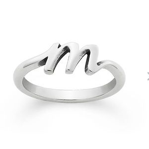 James Avery script initial ring